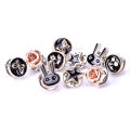 10Pcs/Set Mini Pearl Flower Crystal Brooch Buttons Suit Shirt Lapel Collar Pins Encounter. 