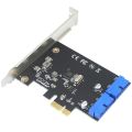 PCI Express USB 3.0 19 Pin Expansion Card PCIE 1x to 2 Ports USB 3 19 Pin Adapter Internal USB3 20Pin Hub Header for Windows PC. 