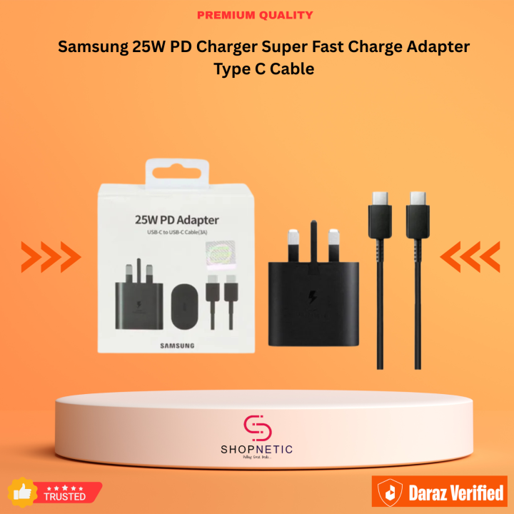 Genuine Samsung 25W PD Charger Super Fast Charge Adapter Type C Cable