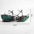Aquarium Fish Tank Landscape Pirate Ship Wreck Ship Decor Resin Boat Ornament. 