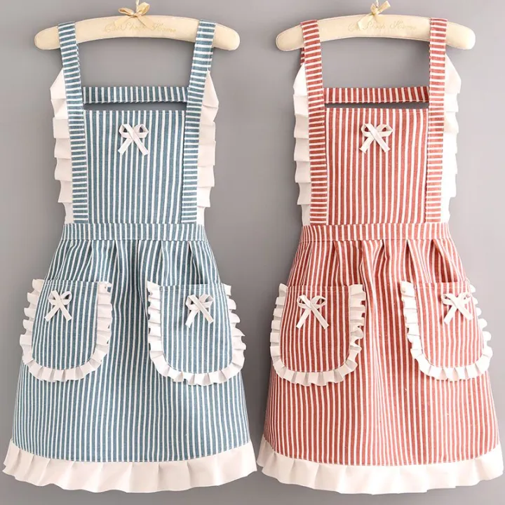 %E3%80%90HOT%E3%80%91%20Korean%20Version%20Cotton%20And%20Linen%20Apron%20For%20Women%20Cute%20Kitchen%20Home%20Cooking%20Breathable%20Apron%20Fashionable%20Work%20Clothes%20Chef%20Apron%20-%20Image%204