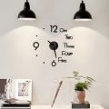 DIY Digital Wall Clock 3D Mirror Surface Sticker Silent Clock Home Office Decor Wall Clock for Bedroom Offic. 