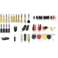 Stereo Speaker Audio Video HiFi Subwoofer Adapter Connectors 3.5mm 6.35mm Male Female Microphone AUX AV RCA Converter 1Pcs. 