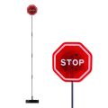 LED Flashing Stop Sign for Garage Parking Stop Sign with Bright Red LEDs and Adjustable Rod - black and red. 