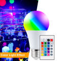 RGB 16 Color Changing Remote Controlled LED Light Bulb 9W E27. 