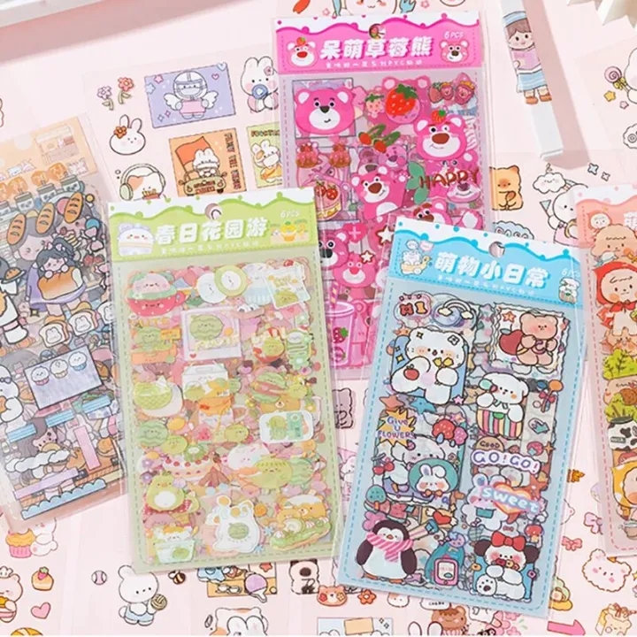 6sheets/lot%20Cartoon%20Girls%20Sticker%20Pack%20Cute%20Kawaii%20Stickers%20Set%20DIY%20Material%20Waterproof%20PVC%20Decorative%20Decals%20Phone%20Diary%20Kids%20-%20Image%204