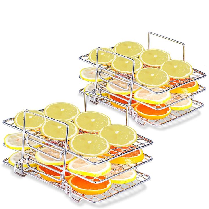 Air Fryer Rack for Foodi DZ201 DZ401, Multi-Layer Food Dehydrator Rack Toast Rack Grill Air Fryer Accessories