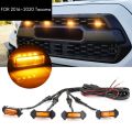 for 2016 -2020 Front Grille Lighting LED Grille Lights Kit 4 PCS(Amber Shell Yellow Light). 