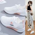 【ZIME】Summer New Arrival Flyknit Mesh Shoes Women's Flats Women's Thin Shoes Breathable Running Sneaker Casual Shoes Non Slip Soft Bottom. 