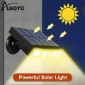 Auoyo Solar Sensor Light Outdoor Waterproof Garden Light LED So-lar Lamp Spotlights Led Wall Light Outdoors Smart Sensor Human Induction Lamp Infrared Anti Theft Rustproof Street Lamp. 