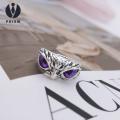 Prism Finger Ring Ultralight Adjustable Owl Ring with Big Eyes Simple Style Finger Band for Women Men Engagement Wedding Jewelry Gift. 