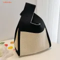 【ALLGOOD】Japanese Knitted Women'S Bag Temperament Woven Handbag Women Mini Knot Wrist Bag Tote Bag Student Reusable Shopping Bags. 