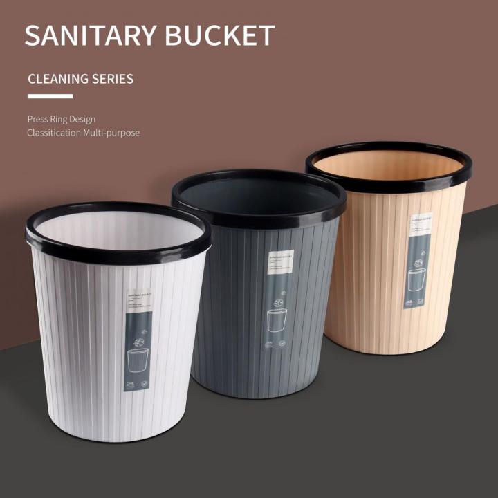 Strong Loading High Keep Tidy Home Classroom Study Room Striped Wastebasket Waste Bin For Daily Life