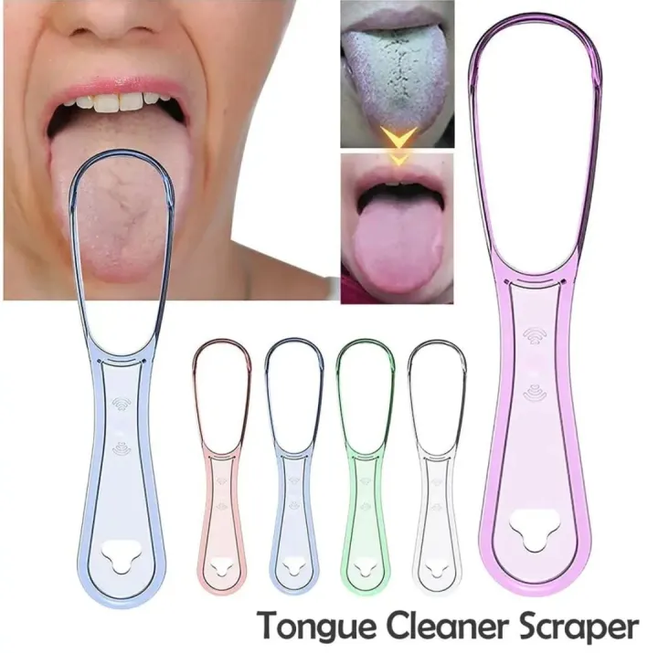 Tongue Cleaner Tongue Cleaning Scraper Reusable Tool Oral Care Hygiene Scraper Cleaning Multicolor Oral Tongue Brush Tongue Cleaners Adult Tongue Coating Cleaning Scraping Off Breath Tongue Cleaning Scraper Food Grade PP Material