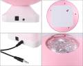 Aurora UFO Projector LED Night Light with Built-in Stereo Speakers LED Ceiling Projector for Children - Connects with 3.5mm Audio Device Pink. 