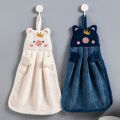 YUBAGUANB Handkerchief Supplies Wall Mounted Embroidery Quick-drying Plush Soft Kitchen Bathroom Use Hanging Fabric Microfiber Hand Dry Towel Cartoon Hand Towel. 