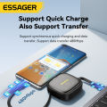 Essager 60w Charging Cable Storage Box Portable Charging Data Cable Multi-function Converters Lightning Micro Type c. 