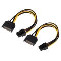 SATA 15 pin to 6 Pin Power Cable 3-Pack 15 pin SATA to 6 pin pci Express power Adapter cable - 8 Inch. 