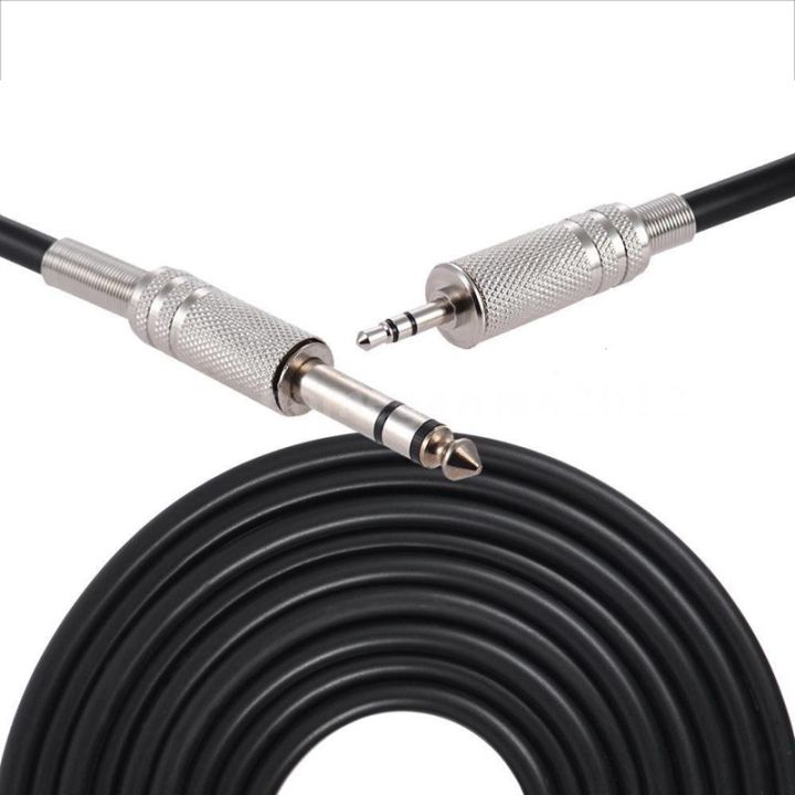 4.9ft%203.5mm%201/8%20inch%20Male%20to%206.35mm%201/4%20inch%20Male%20TRS%20Stereo%20Audio%20Cable%20Hot%20Black%20-%20Image%205