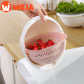 Portable detachable double-layer hollowed-out fruit and vegetable washing drain basket vegetable washing basin rice basket. 