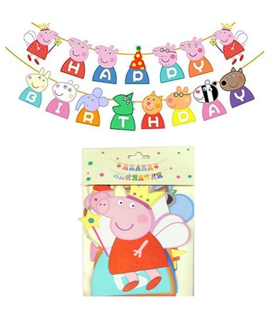 Peppa Pig Party Bunting 1 Banner/bag,15 Flags Per Bunting,length 3.5m - Foto 8