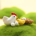 10 Pieces Hen Chicken Chick Egg Nest Small Statue Figurine Micro Crafts Ornament. 