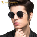 Black Frame Black Lens Round Sunglasses. 