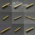 4/5/6 String Brass Nut and Saddle String Multi Size Brass Gold Plated for Electric Guitar, Acoustic Guitar, Bass Guitar Parts. 