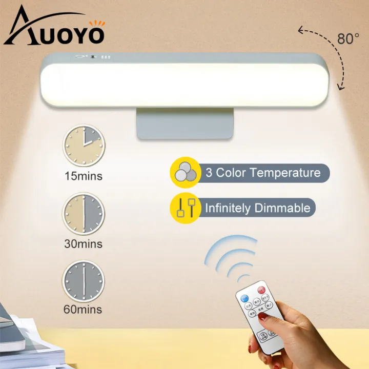 Auoyo LED Light Table Lamps USB Powered Touch Sensor Re-mote Con-trol Timing Lamps Wall Lamp for Dormitory Kitchen Cabinet Wardrobe
