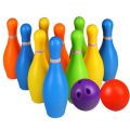 Kids Mini Bowling Set includes 10 Multicolor Pins & 2 Balls. 