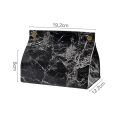 EHONGHONG PU Leather Marble Tissue Box Chic Container Bag Napkin Holder Cover Car Towel Tissue Cases Home Desktop Decoration 1pc. 
