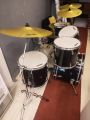 Brand New Maxtone 6 pieces Accoustic Full Drum Set with 3 Cymbal, Hihat - Black Drum kit cymbal. 