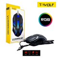 T-Wolf V1 RGB Breathing Light Gaming Mouse 1200DPI. 