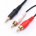 3.5mm Male Mini-Jack Headphone Aux-2-RCA Male Audio Cable. 