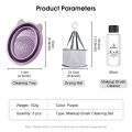 HEGRUS Foldable Makeup Brush Makeup Brush Cleaning Set Cleaner Beauty Tools Cleaning Brush Three-Piece Set Of Makeup Tools Cleaner Makeup Brush Cleaner Drying Net. 