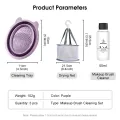 HEGRUS Foldable Makeup Brush Makeup Brush Cleaning Set Cleaner Beauty Tools Cleaning Brush Three-Piece Set Of Makeup Tools Cleaner Makeup Brush Cleaner Drying Net. 