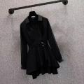 M-4XL Women's Shirt Lapel V Neck Long Sleeves Irregular Hem Plus Size Waist Tight Adjustable Belt Pullover Shirt Clothing. 