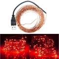 2Pcs Furniture 10m 100 LED USB USB Copper Wire LED String Fairy Light Strip RGB Color 180 degree. 