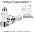 YSY-310QC18W QC3.0 Dual Port USB Car Charger for Apple / Huawei / Samsung / Xiaomi(Black). 