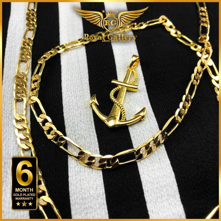 Gold%20Plated%20Lara%20Chain%20with%20Plain%20Ancor%20Pendant%20-%20Image%204