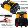 KOGEEK Modified Sine Wave Inverter High Frequency 6000W Peak Power Inverter DC 12V to AC 220V Converter Car Power Charger Inverter with 2.1A Dual USB Port Batte-ry Clips LED Batte-ry Capacity Display. 