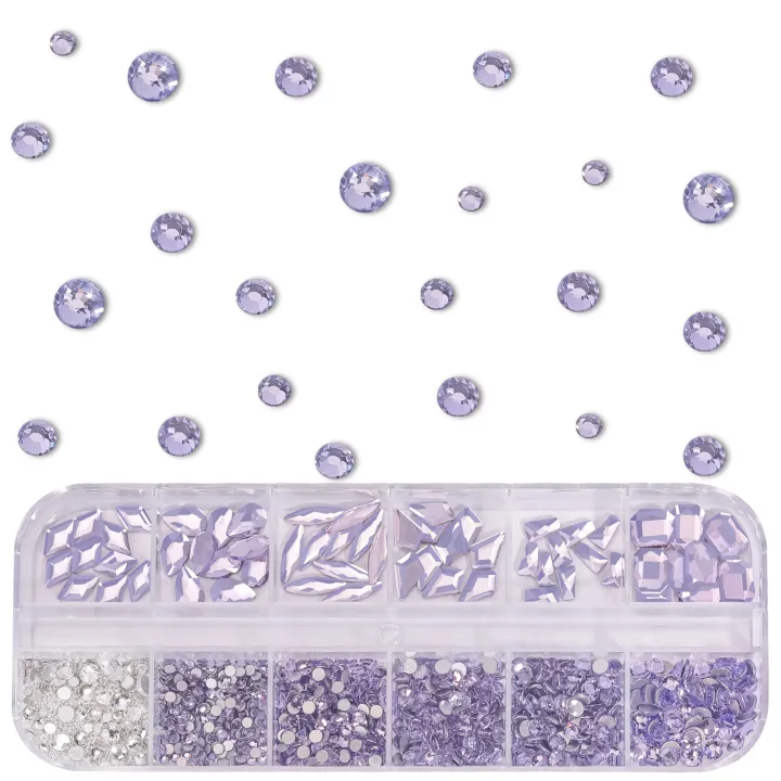 Nail%20Art%20Rhinestones%20Crystal%20Charms%20Set%20Gem%20Stone%20Light%20Purple%20Flatback%20Glass%20Mixed%20Size%20Nail%20Charms%20For%20DIY%20Nail%20Decoration%20-%20Image%203