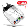 4 in 1 FAST USB Charger Quick Charge EU or UK Plug. 