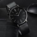 New Luxury Fashionable Design Leather Band Quartz Analog Wrist Watch For Men Gents Boys - Black Brown White TecZone LK. 