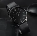 New Luxury Fashionable Design Leather Band Quartz Analog Wrist Watch For Men Gents Boys High-Five LK. 