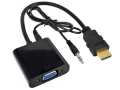 1080P HDMI to VGA Converter For Xbox Ps3 Ps4 PC TV LEDs Etc With Sound Port with Adio. 3.5 Aux HDMI to VGA Adapter. 