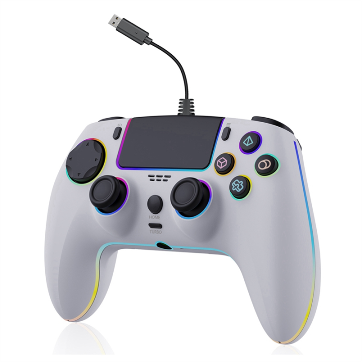 For Wired Gamepad RGB Lights Hall Trigger Vibration Continuous Back ...