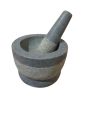 Wangediya Mortar and Pestle, 5. inch,, polished Granite, for Grinding Spice and Making Sauces. 