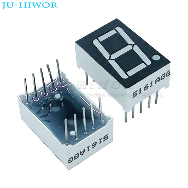 10pcs 0.56 Inch 10Pins 5161AGG 5161BGG 1 Bit Digit 7 Segment Jade Green ...