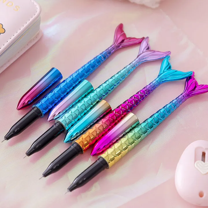 Mermaid%20Tail%20Design%20Gel%20Pens%200.5mm%20Black%20Ink%20Neutral%20Pens%20Kids%20Praise%20Gifts%20-%20Image%205